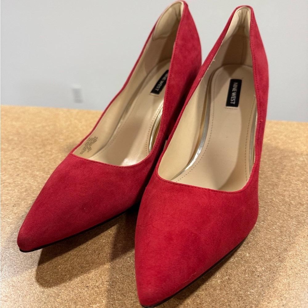 Nine West Red Suede Heels
